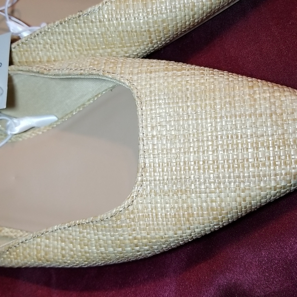 Nwt 8 classic wood heel faux tweed slide - Picture 4 of 10